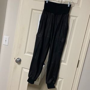 Cinq a Sept real leather (not faux!) black joggers, size small
